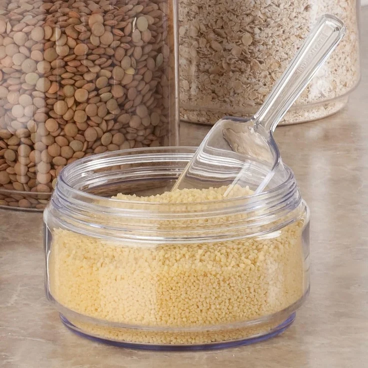 iDesign Messlöffel für einen Esslöffel, kleine Mehlschaufel aus Kunststoff, 8er-Set Schäufelchen für Mehl, Gewürze und andere Lebensmittel, durchsichtig – Bild 6