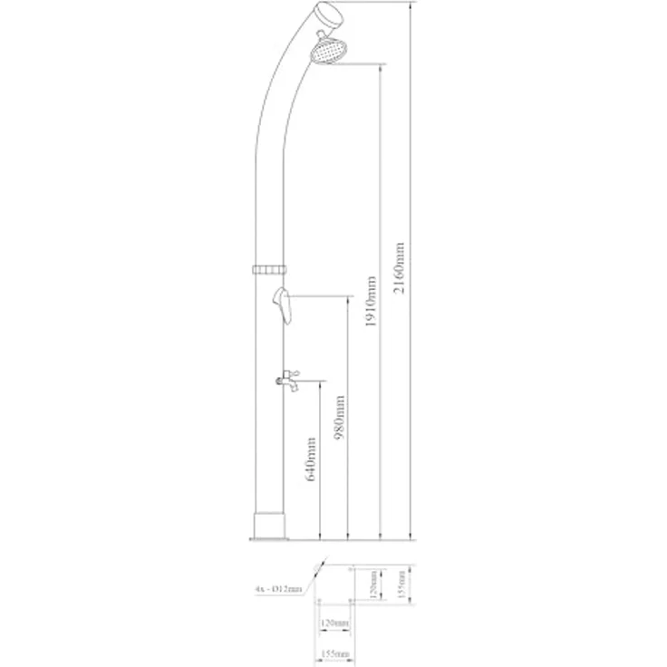 Solardusche Kebomi 216 cm 18 L [casa. pro] – Bild 5