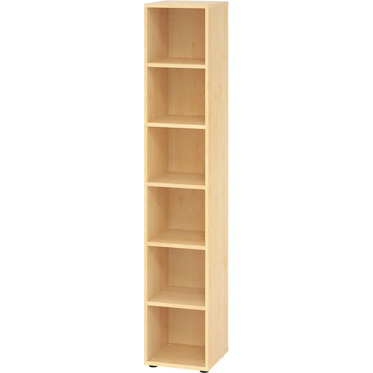 bümö Regal Buche, Standregal aus Holz für 6 Ordnerhöhen - Bücherregal groß 40 cm schmal, Aktenregal für Ordner & Bücher, großes Büroregal, Holzregal, Ordnerregal, Buchregal, 964RE-6 – Bild 10