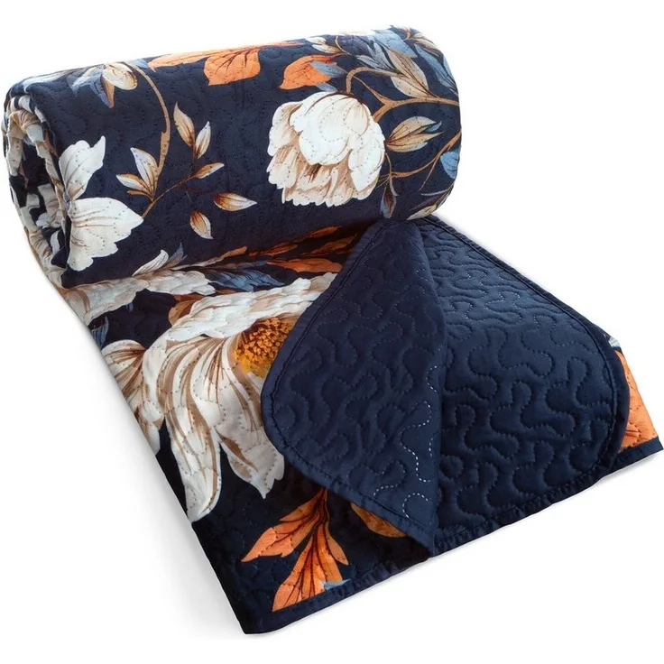 Design91 Bettüberwurf FLOWER Tagesdecke Blumenmuster, Gesteppte Patchworkdecke 170x210 220x240 200x220