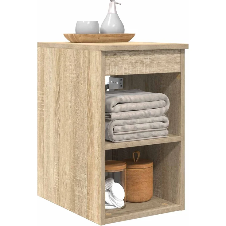 vidaXL Badezimmerschrank Sonoma-Eiche 30 x 44,5 x 50 cm Holzwerkstoff 890352 – Bild 3