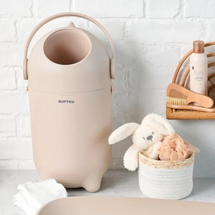 Nattou Windeleimer Mülleimer für ca. 25 Windeln Gr. 1 Dropy - sand beige – Bild 4