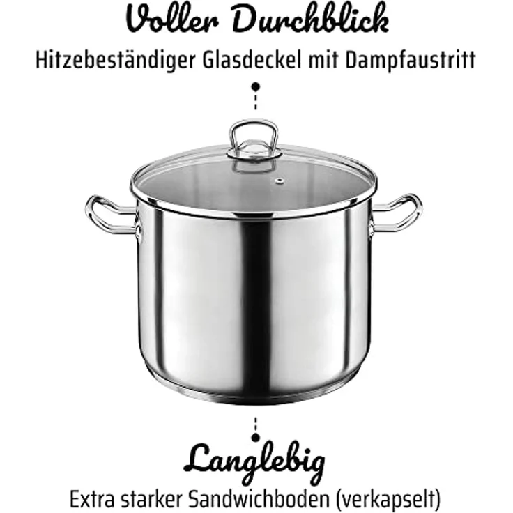 GSW Suppentopf Profi, Edelstahl, rostfrei, geeignet für die große Suppenküche, Induktion – Bild 4