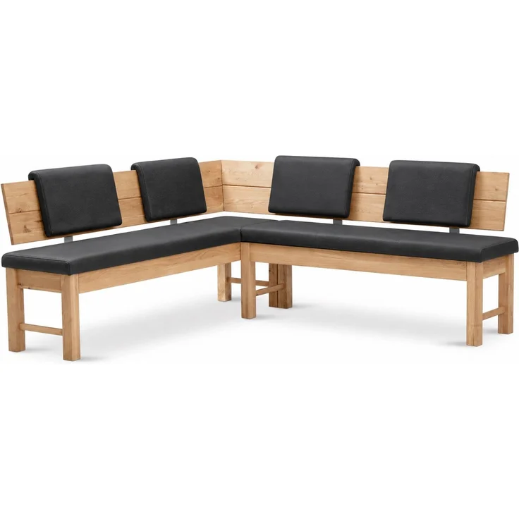 Eckbankgruppe Modern Dyan 4 für 7 Personen Massivholz Wildeiche/Grau – Bild 3