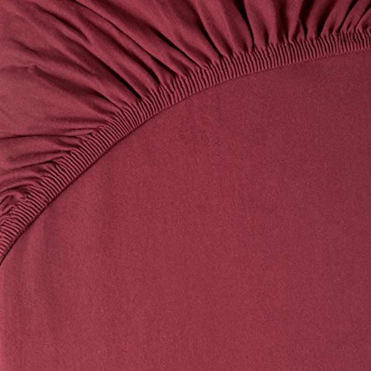 aqua-textil Spannbettlaken Pur Topper Laken Jersey Laken 90x200-100x200 cm bordeaux, Baumwolle, (1 Stück), anschmiegsam,bügelfrei,faltenfreier Sitz – Bild 4