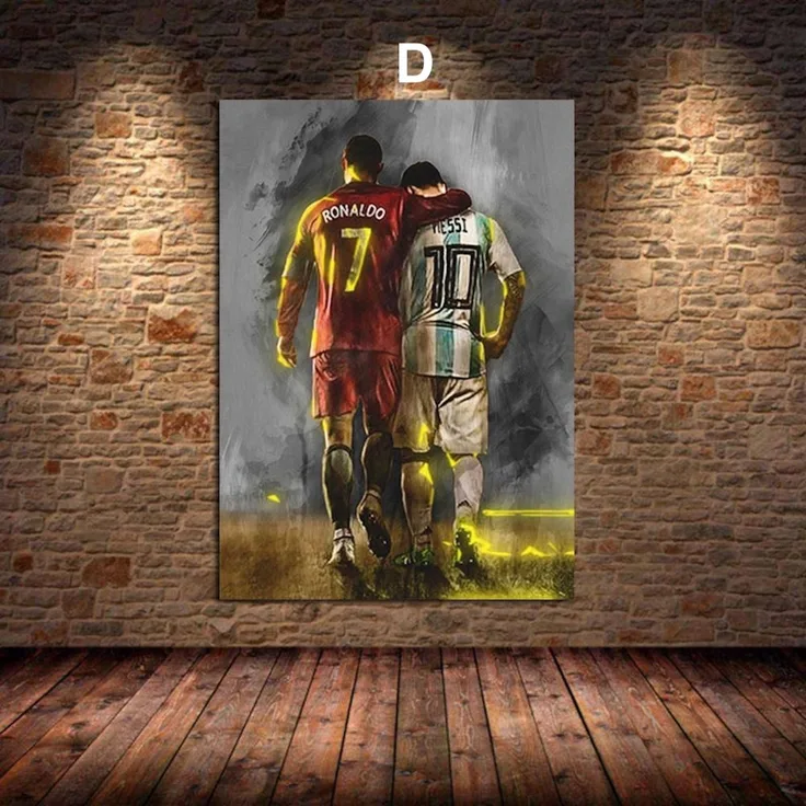 Poster Fußball Lionel Messi Ronaldo Poster · Deko Print ohne Rahmen - D / 30 x 40 cm