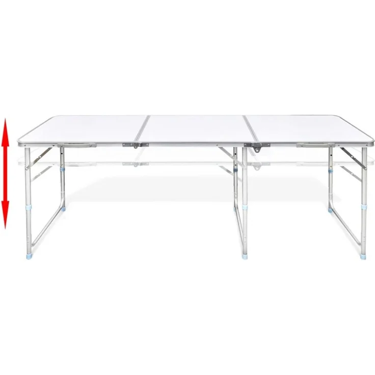 Campingtisch zusammenklappbar höhenverstellbar Aluminium 180 x 60 cm 41326 – Bild 6