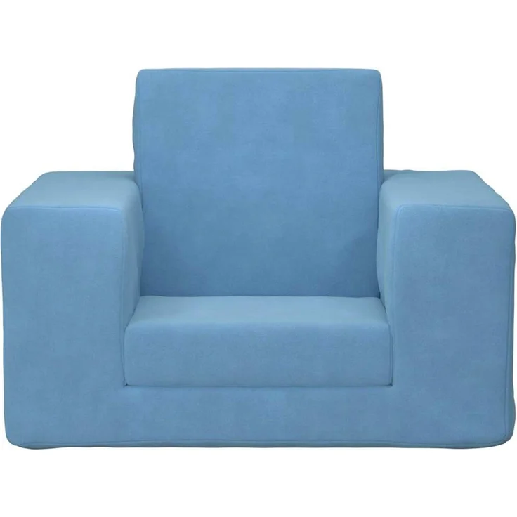 vidaXL Schlafsofa für Kinder Blau Weicher Plüsch 4104788 – Bild 3