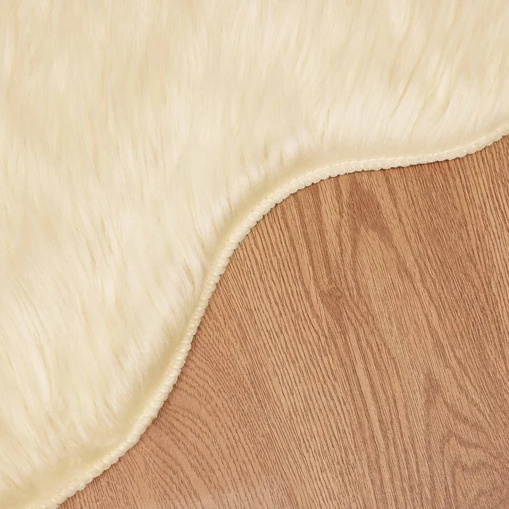 vidaXL Kunstschaffell Teppich Tafalla Creme 80 x 120 cm Polyester 42021520 – Bild 8