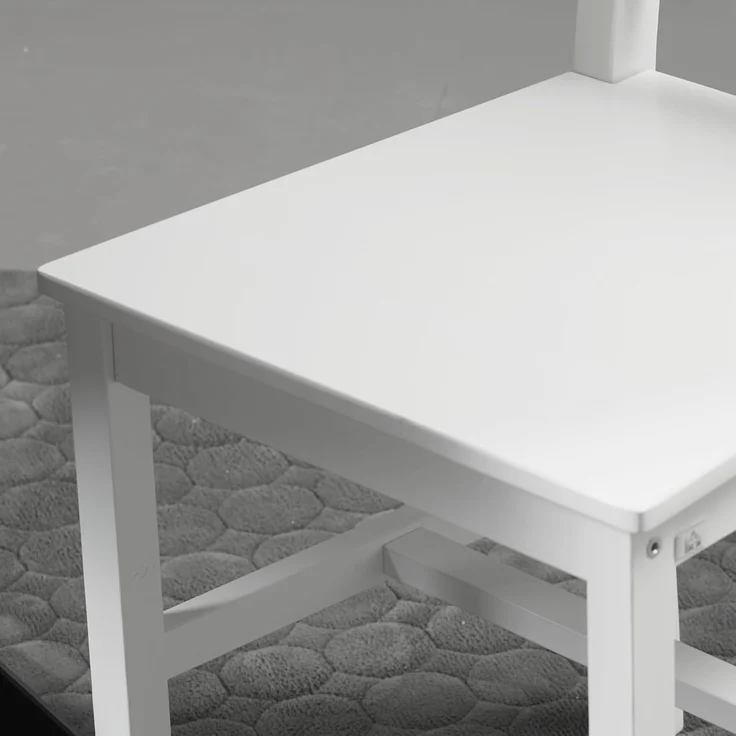 HOMCOM Esszimmerstuhl, 4er Set Küchenstuhl, Wohnzimmerstuhl mit Rückenlehne, Küchenstühle, Essstuhl für Esszimmer, Küche, Kiefernholz, 41 x 46,5 x 85,5 cm, Weiß – Bild 8