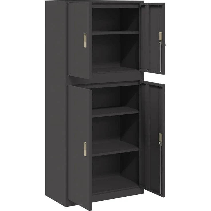 vidaXL Aufbewahrungsschrank 2 stk. Schwarz 80 x 40 x 175 cm Stahl 3438735 – Bild 7