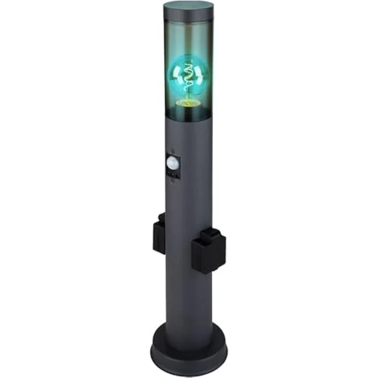 RGB LED Sockelleuchte, Bewegungsmelder, Steckdose, H 60 cm – Bild 1