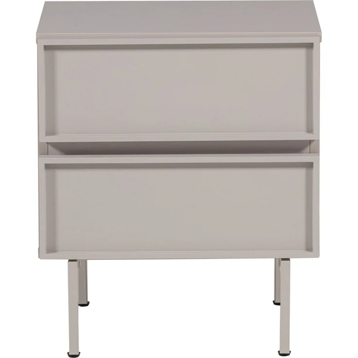 Nachttisch Tours Melamin MDF, modern mit 2 Schubladen und viel Stauraum, Sand, 51 x 45 x 42 cm – Bild 3