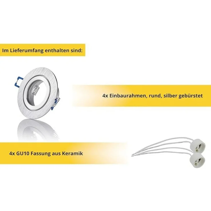 Sweet LED Deckenspot Bad IP44 spots 4 stück Aluminium badezimmer GU10, ohne Leuchtmittel, Einbauspots, Deckenspots, Einbaustrahler, Deckenlampe – Bild 4