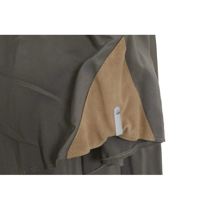 Sonnenschirm Como aus Buchenholz und Polyester, modern skandinavisch, taupe, 3x3 m, für Outdoor – Bild 2