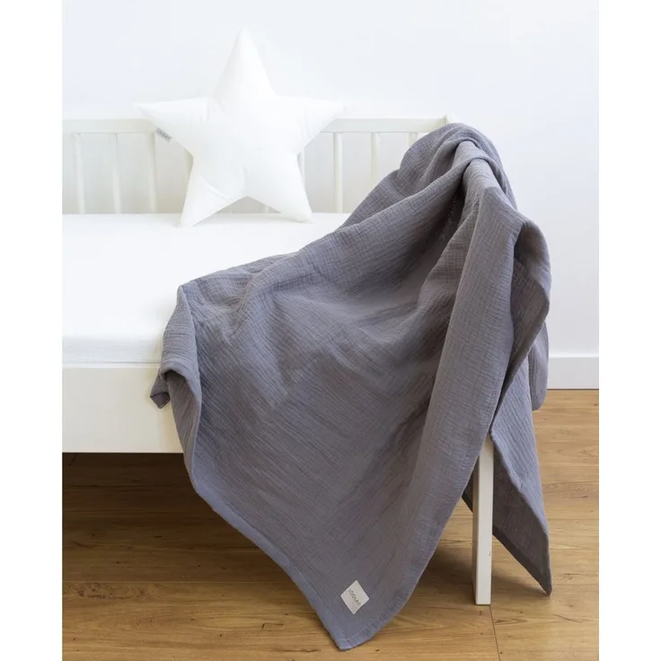 Babydecke Babydecke Musselin Baumwolle Tagesdecke Decke 95x95 120x120 150x200 cm, Loolay, LOOLAY Musselin Tagesdecke, atmungsaktiv, weich & leicht!