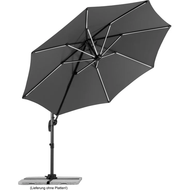 Ampelschirm Rhodos Blacklight 300/8 anthrazit rund, Ø ca. 300 cm – Bild 8