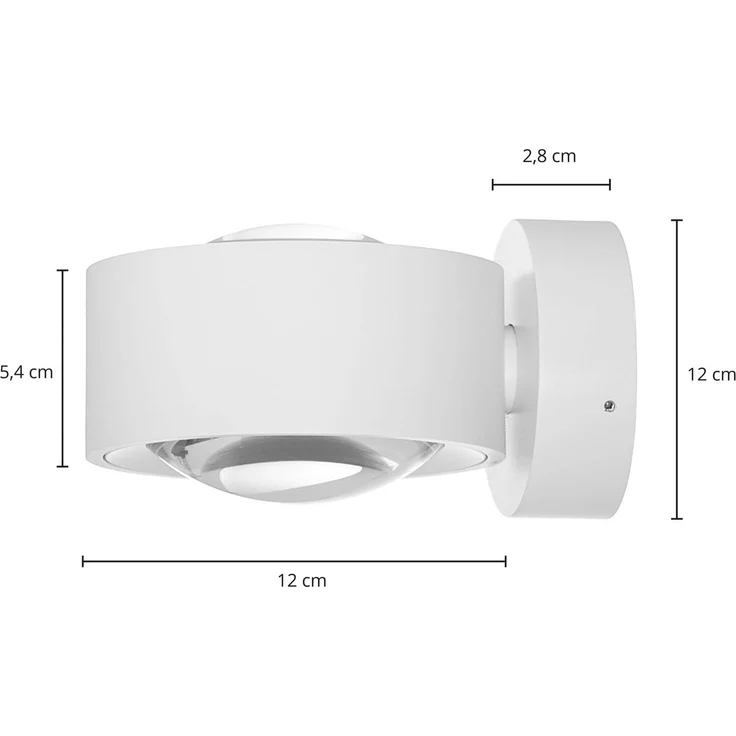 Arcchio Wandleuchte Rotari, LED, Metall, Weiß warmweiß IP20, 2 x 7,1 W LED, warmweiß – Bild 4