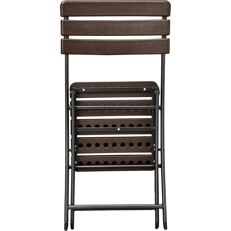 Garden Pleasure Gartenstuhl Klappstuhl TABORA 2 Stück mit Oberfläche in Holz-Optik Schwarz 44x54x83 cm – Bild 2