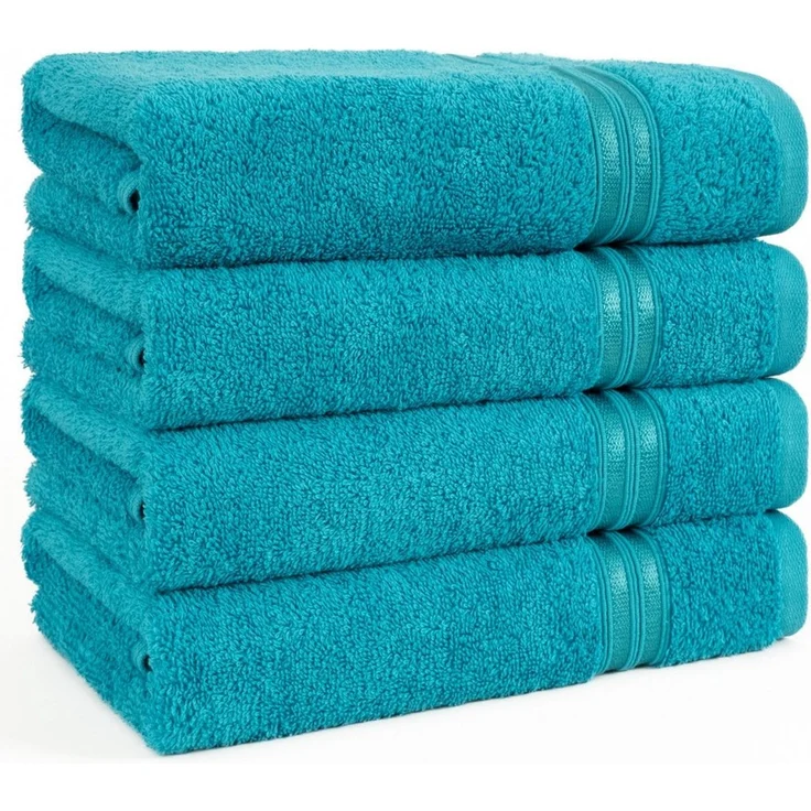 HAMMETEX Handtuch Set 4er Set Handtücher 50x100 cm, 100% Baumwolle, Weich & Saugstark, Frottier (Set, 4-St), mit Bordüre, einfarbig, weich – Bild 1