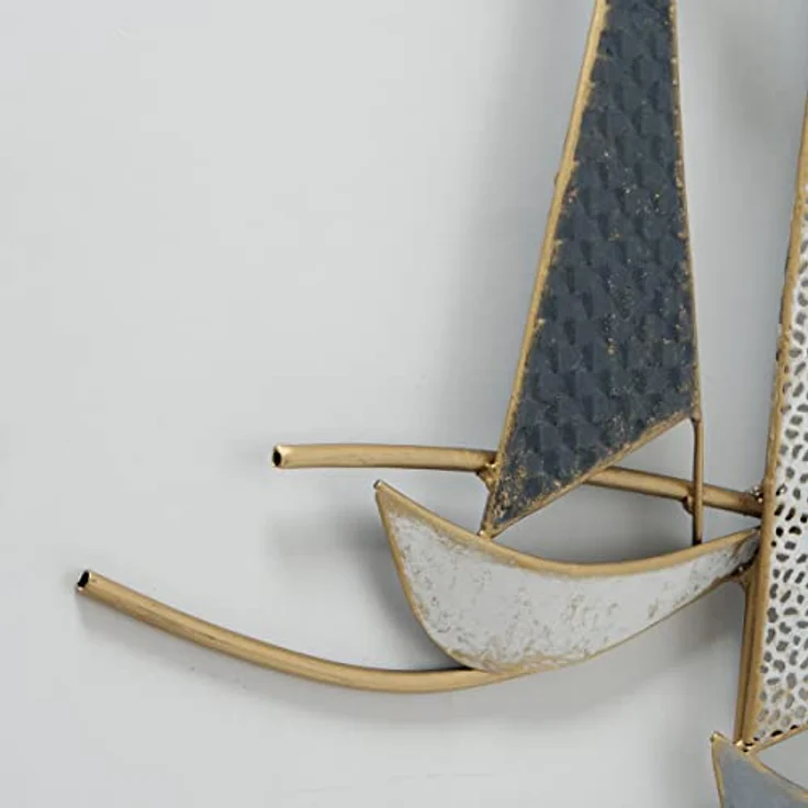 BOLTZE Wandobjekt Segelboote aus Eisen, Wandbild im Shabby Look, mehrfarbig, 109 cm x 69 cm – Bild 4