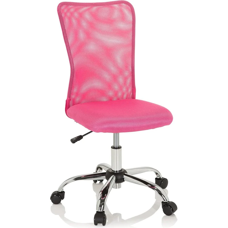 hjh OFFICE 691017 Kinderdrehstuhl KIDDY NET I Stoff/Netz Pink Kinderschreibtischstuhl mitwachsend, ohne Armlehnen – Bild 1