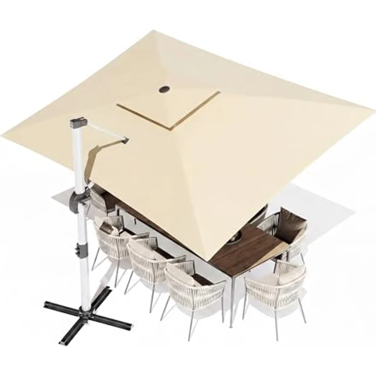 JUMMICO Ampelschirm Sonnenschirm 300x400 cm, Beige – Bild 8