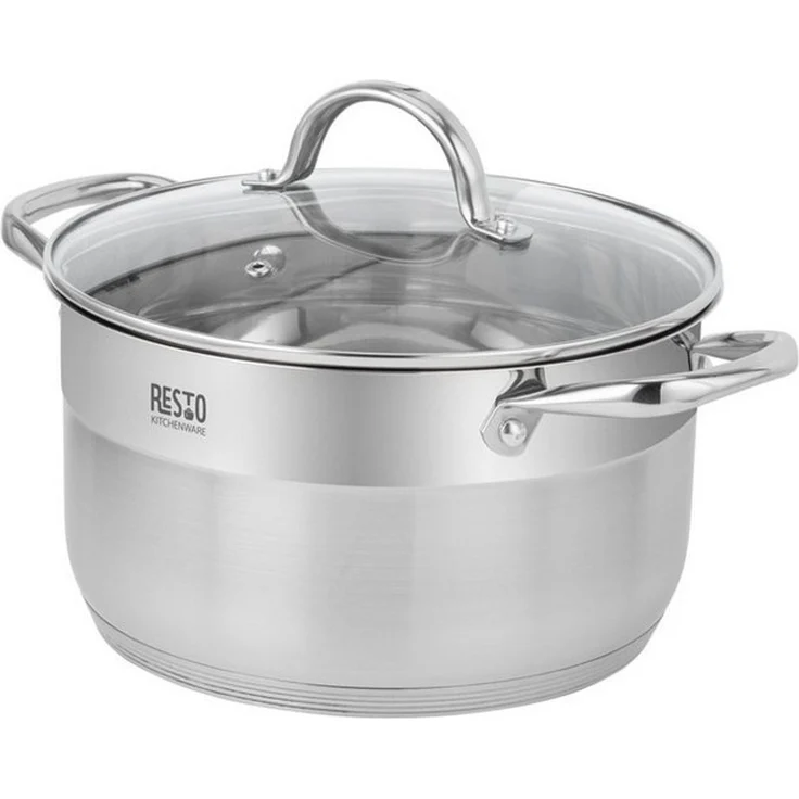 RESTO Kitchenware Kochtopf Rigel, Topf spülmaschinenfest, Edelstahl 18/10 (2-tlg), mit hitzebeständigem Glasdeckel, im Geschenkkarton – Bild 1