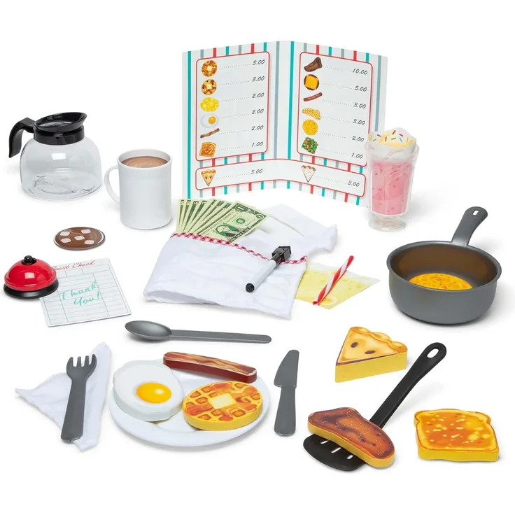 Melissa & Doug Star Diner Restaurant Play Set | Pretend Play | Play Set | 3+ | Gift for Boy or Girl