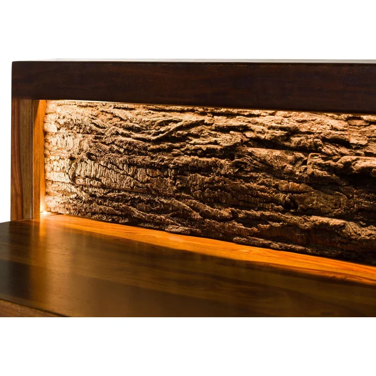 Wandregal Sheesham 145x30x27 walnuss gewachst TORONTO LUX #277 – Bild 2