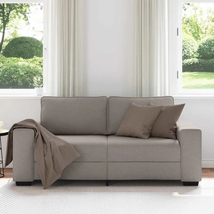 vidaXL 2-Sitzer-Sofa Taupe 180x77x82 cm Stoff 4105172 – Bild 2