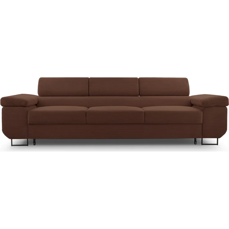 Selsey 'Capurso' Schlafsofa mit verstellbaren Kopfstützen und Stauraum, Cord, Rostbraun – Bild 5