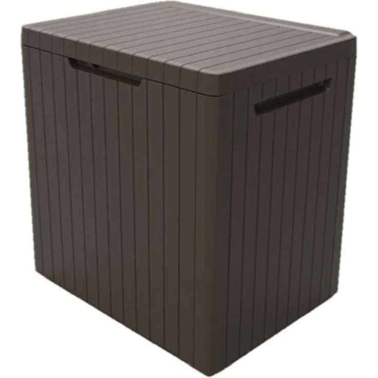 Keter City Box, Aufbewahrungsbox, Braun, Inhalt: 113L, Maße: HxTxB 55 x 44 x 57,8 cm, ideal für Balkon und kleine Flächen – Bild 1