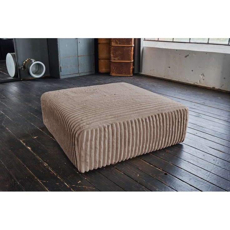 KAWOLA Hocker WIOLO SOFT Sitzelement für Modulsofa Weicher Breitcord taupe 43 x 111 x 111 cm – Bild 1