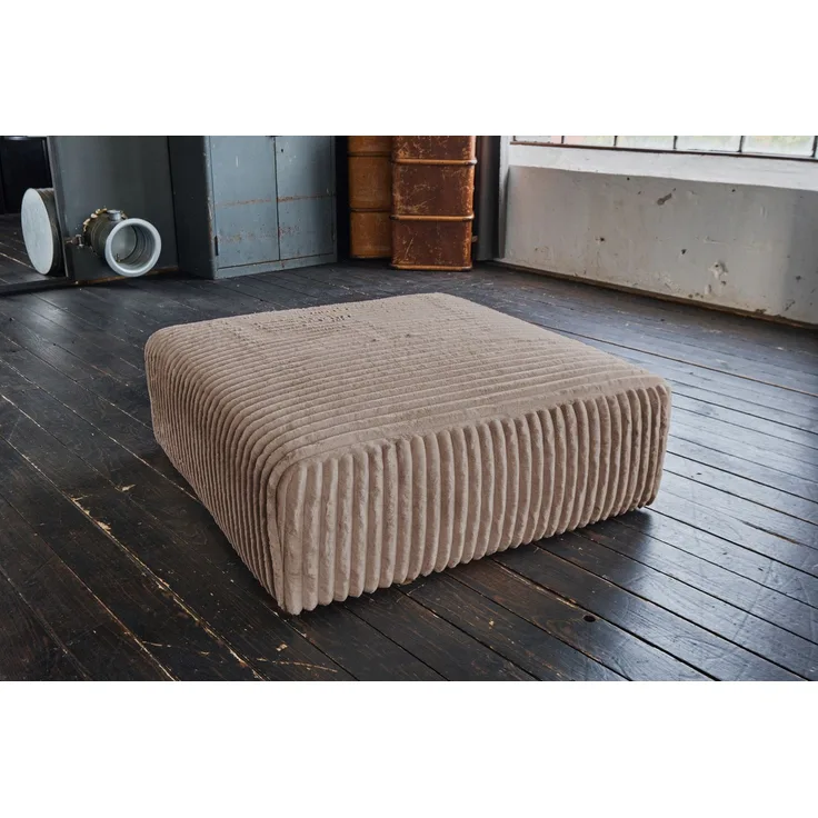 KAWOLA Hocker WIOLO SOFT Sitzelement für Modulsofa Weicher Breitcord taupe 43 x 111 x 111 cm