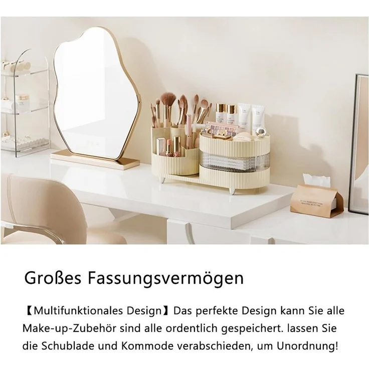 TUWENA Make-Up Organizer 360° Drehbarer Pinsel Organizer, Skincare Organizer für Badezimmer – Bild 3