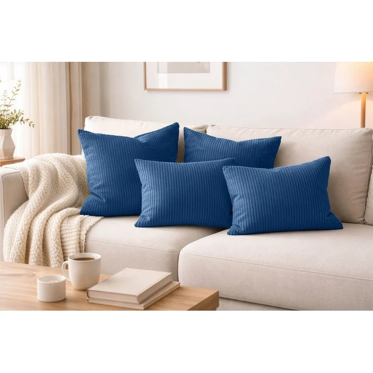 Amilian Dekokissen - Kissen Set 4er - Sofakissen mit Füllung 2x 50x50 + 2x 35x45cm, (4 Stück) Kuschelkissen - Zierkissen mit Kissenfüllung - Couchkissen – Bild 1