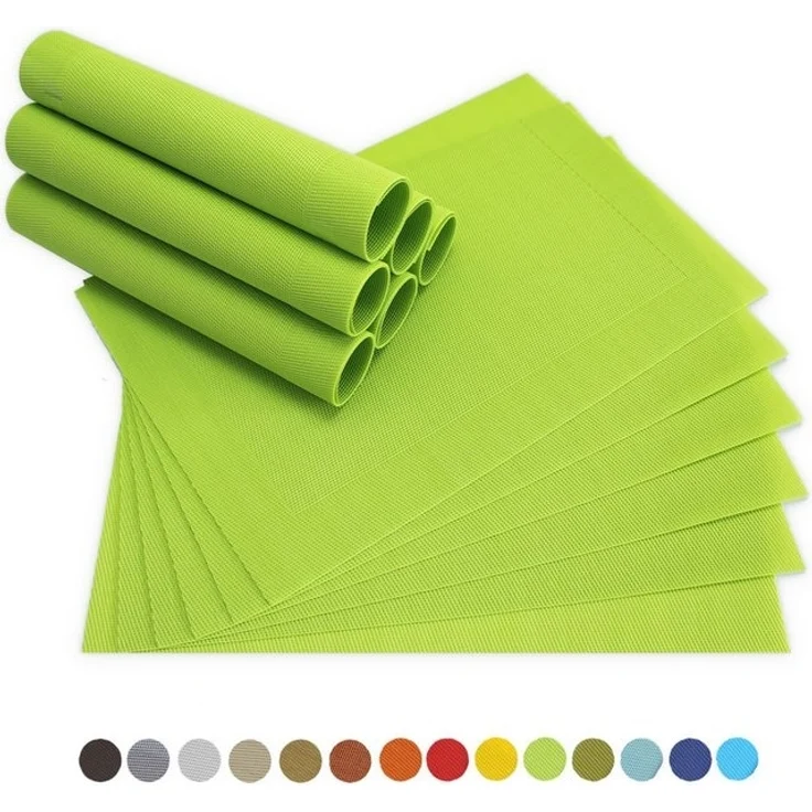 matches21 HOME & HOBBY Platzset Tischsets BORDA 12er Set Hell-grün als Tischuntersetzer, (12-St), Abwaschbare Platzsets als Tischunterlagen für Ess-Tisch Tisch-Deko – Bild 4