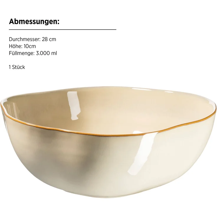 MÄSER Schüssel Cordelia, Schale, aus Steinzeug, Ø 28 cm, Steinzeug, (1-tlg) – Bild 3
