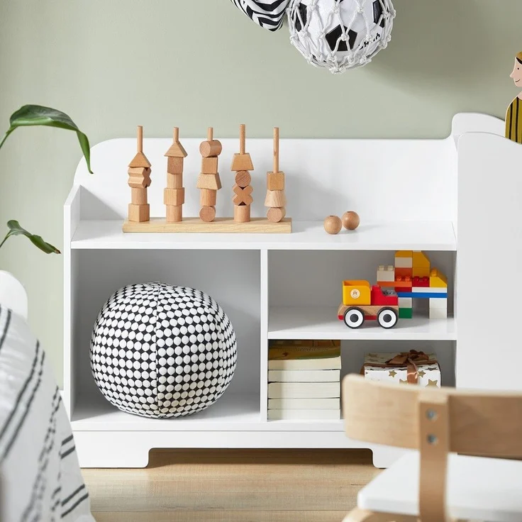 SoBuy KMB62-W Kinderregal, MDF, Lackiert, Weiß, 80 x 63 x 30 cm – Bild 4