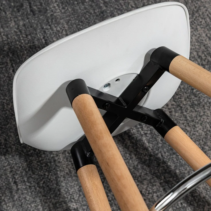 2er-Set Barhocker Küchenhocker Barstuhl mit Fußstützen Kunstleder Weiß 38,5 x 42,5 x 91 cm für Esszimmer Küche--Weiß--38.5x42.5x91cm--YOUDENOVA – Bild 7
