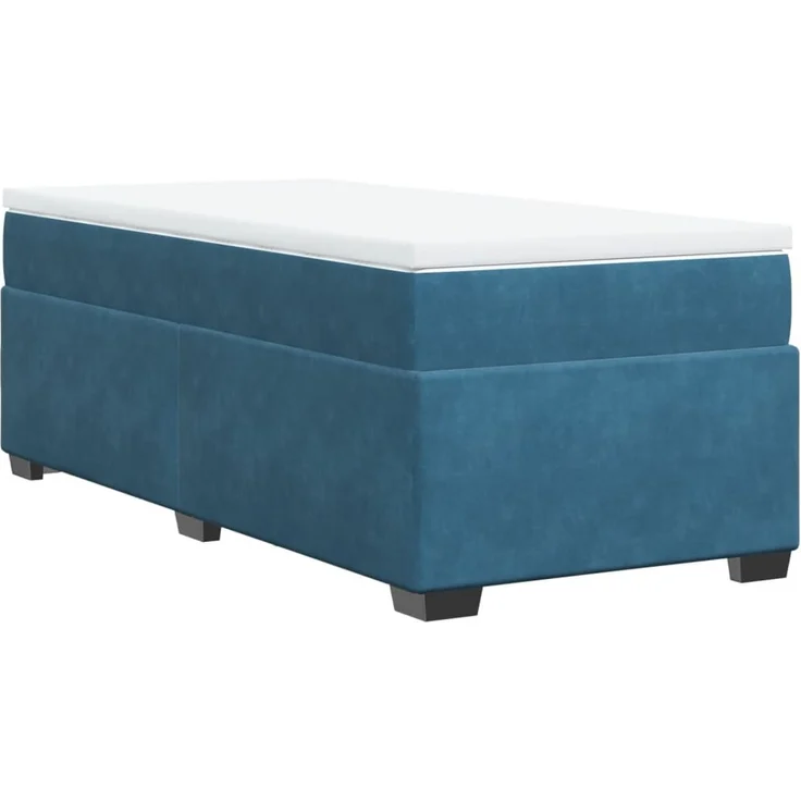 vidaXL Boxspringbett mit Matratze Dunkelblau 90x190 cm Samt 3285255 – Bild 9