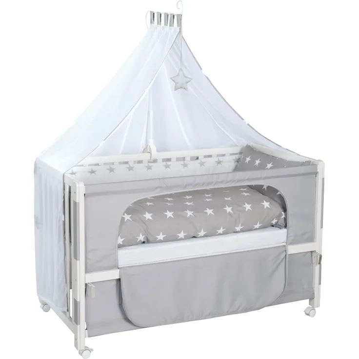 roba Roombed 'Little Stars' 60 x 120 cm - Beistellbett zum Elternbett mit kompletter Ausstattung