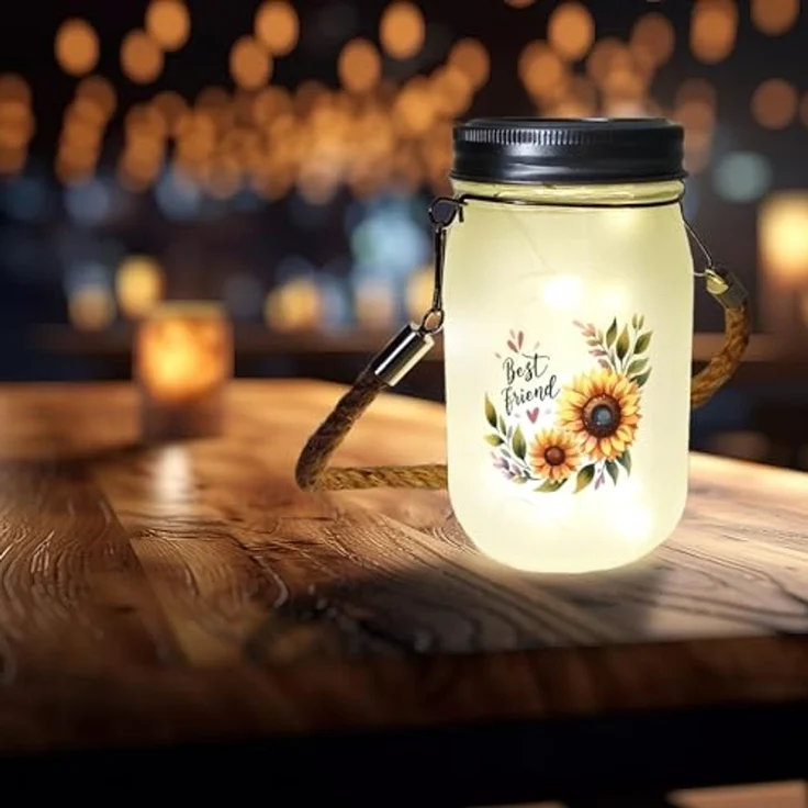 speecheese Dekolicht Beste Freundin Sonnenblume Solarlicht mit Spruch Best friend – Bild 7