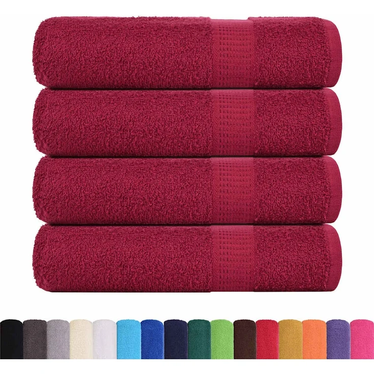 vidaXL Badetücher FROGN 4 Stk. Bordeaux 100x150 cm 360 g/m² 136741 – Bild 2