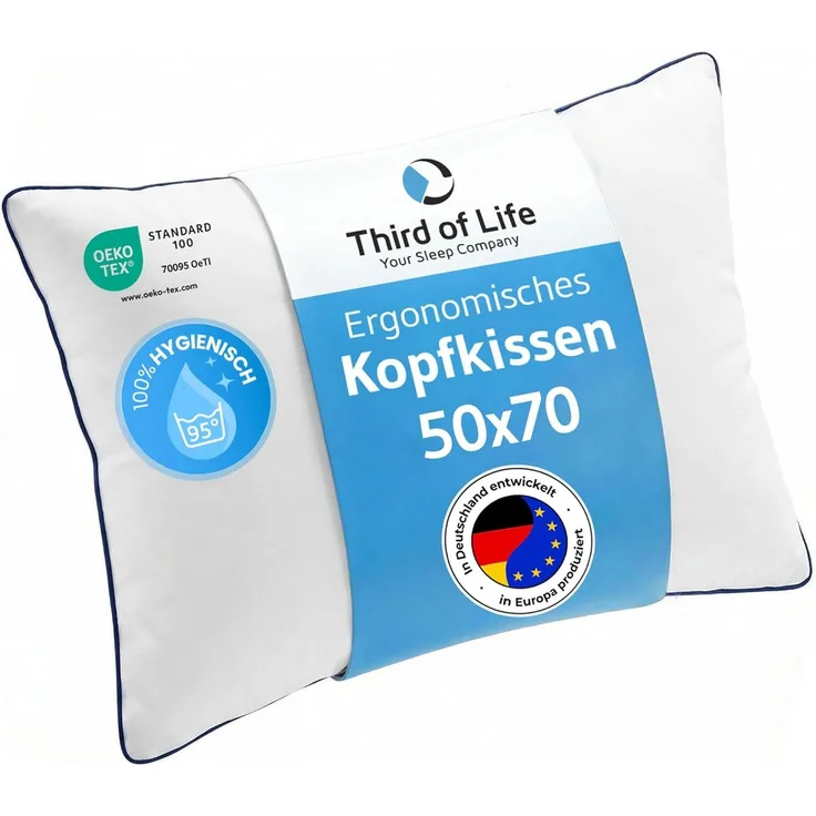 Third of Life Kopfkissen inSPIRO mit Duo-Hohlfasertechnologie für optimale Stützkraft 50x70 cm