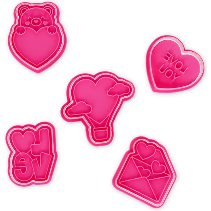 Legami 5 Förmchen Kekse mit Stempel Cookie Time Love