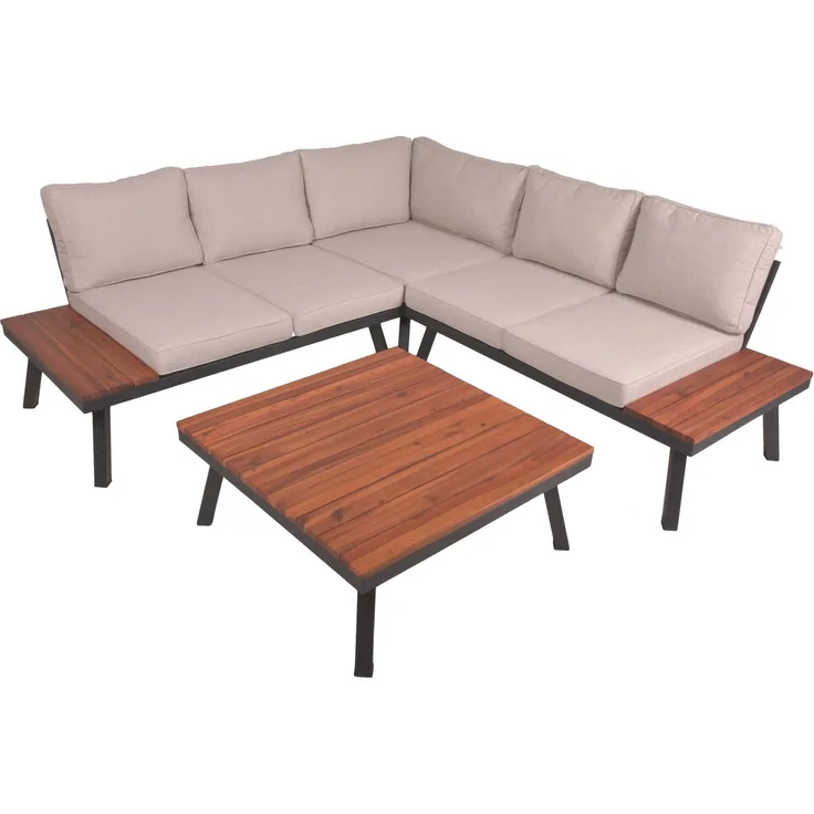 Moderne Garten Garnitur Lounge Set THERESA beige