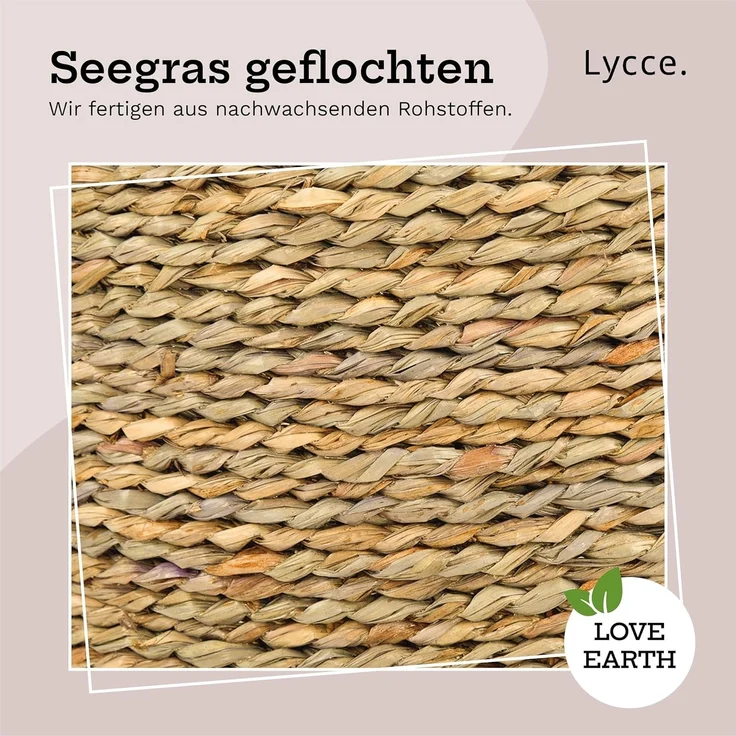Lycce Wäschebox AUFBEWAHRUNGSKORB Flechtkorb RUND in Gr. 1 Seegras – Bild 4