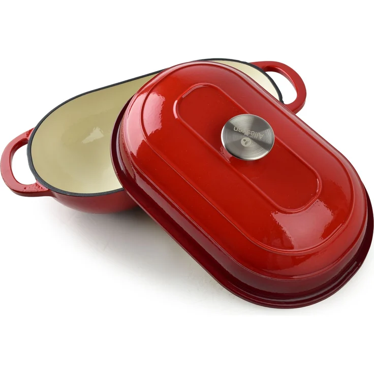 Gusseisen-Bräter RODELUXE rot 37,5/31x19,5x7,5 cm 2,6 l – Bild 3